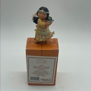 Enesco Friends of the Feather Indian Girl with Bird Figurine